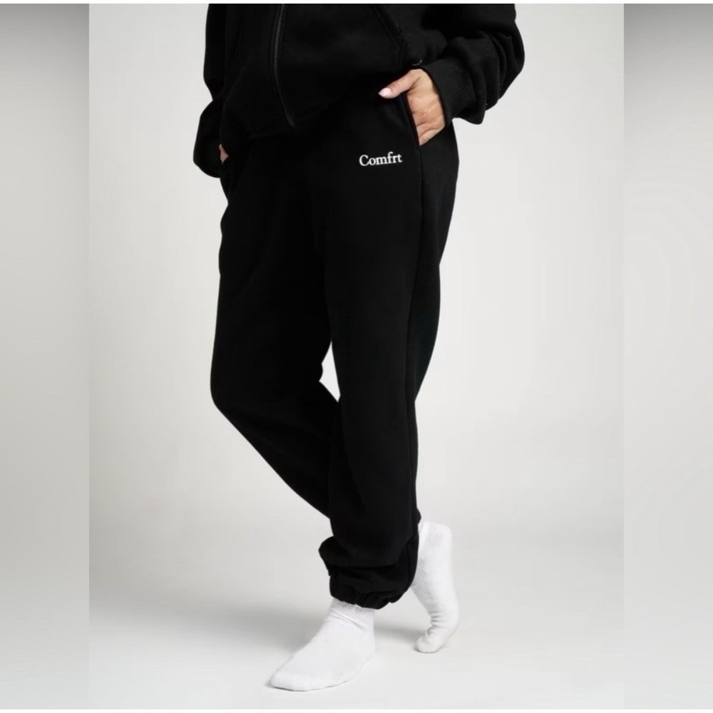 Comfrt‎ Unisex Cloud Sweatpants Sz Large Elastic Waistband Midnight Black